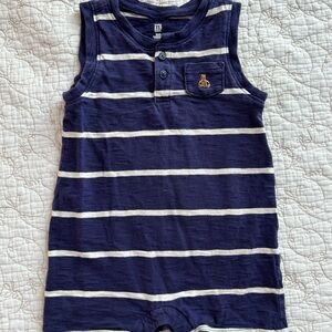 GAP Navy and White Striped Kids One Piece